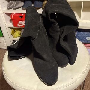 Sam Edelman Victoria Boots Black Suede Knee High Boots size 7.5 Classic Stylish